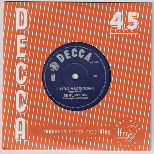 The Rolling Stones: (I Can't Get No) Satisfaction - Abkco 2019-1, France 2022, 7" CS