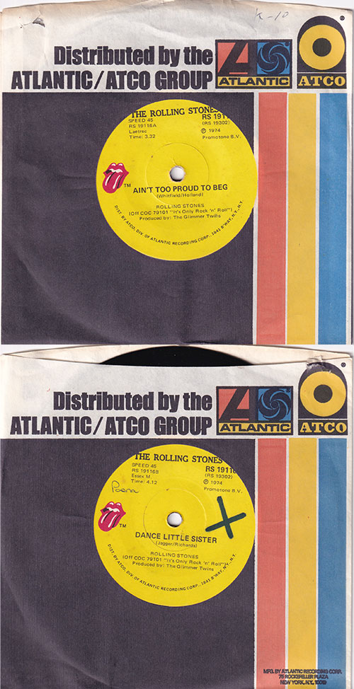 The Rolling Stones: Ain't Too Proud To Beg, 7" CS, South Africa, 1974 - 34 €