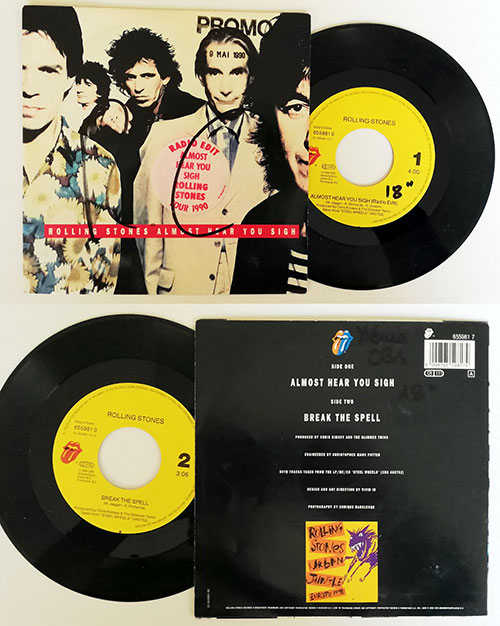 The Rolling Stones : Almost Hear You Sigh, 7" PS, Holland, 1990 - $ 30.24