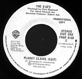 B52's - Planet Claire - WEA FWBP 0158 Canada 7"