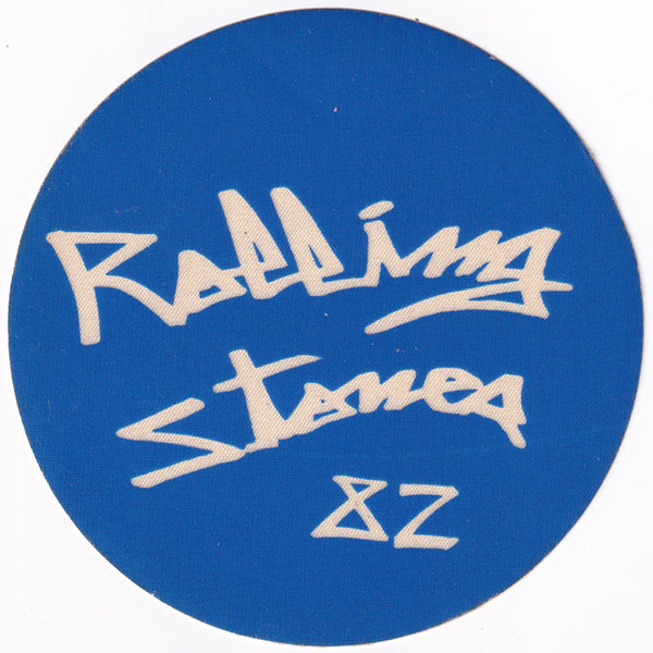 The Rolling Stones: 1982 European tour - unused backstage pass, blue circle, UK 1982, backstage pass