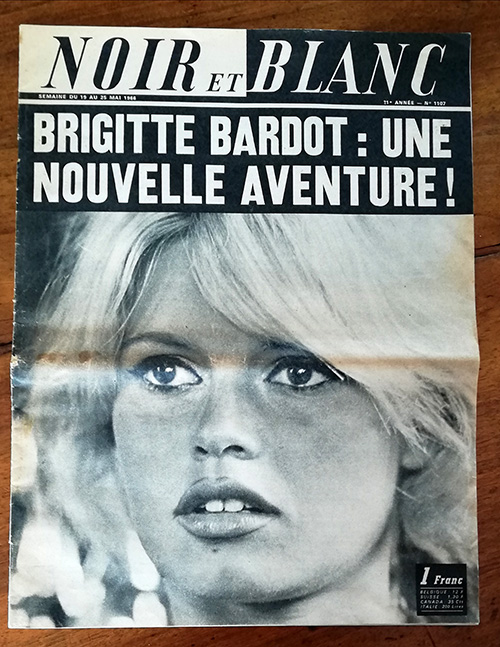 Brigitte Bardot: Noir et Blanc, mag, France, 1966 - £ 8.6