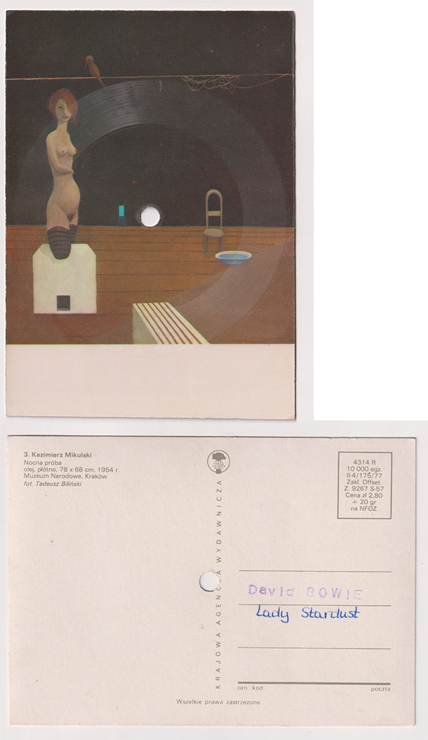 David Bowie: Lady Stardust - Krajowa Agencja Wydawnicza 4314 R, Poland 1981, audio postcard