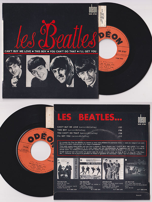 The Beatles: Can't Buy Me Love - Odeon SOE 3750, France 1964, 7" EP