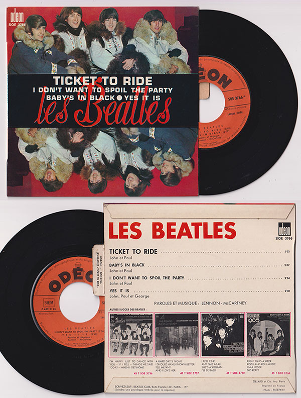 The Beatles: Ticket To Ride - Odeon SOE 3766, France 1965, 7" EP