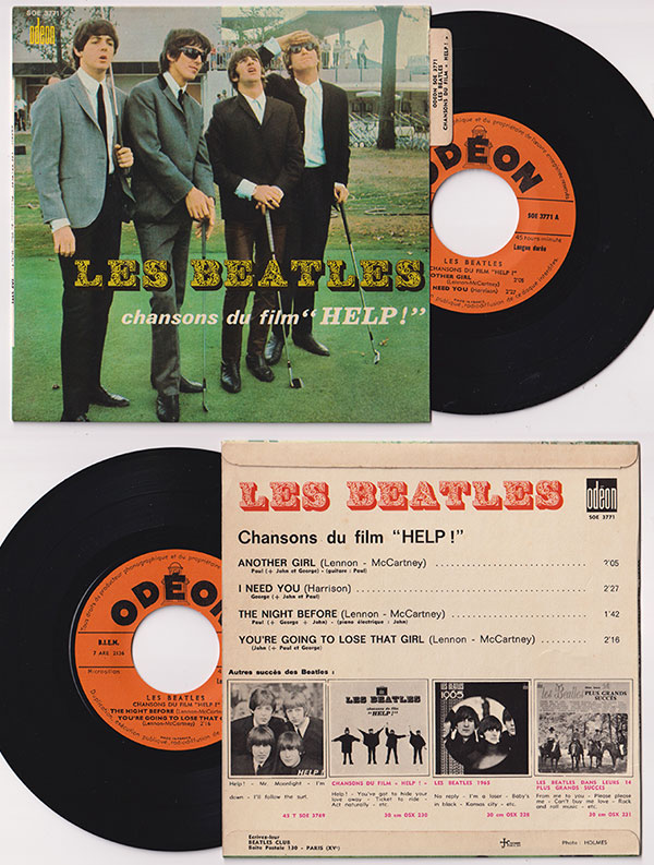 The Beatles: Chansons du film Help! - Odeon SOE 3771, France 1965, 7" EP