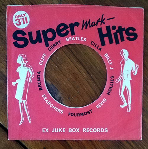 The Beatles - original generic jukebox UK 'Super Mark Hits' company sleeve - Abkco  UK 7" generic CS