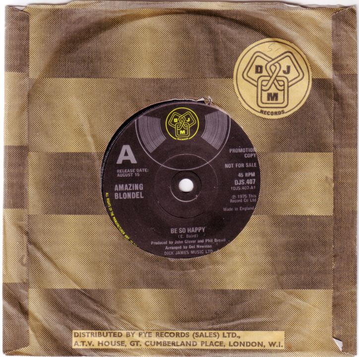 Amazing Blondel : Be So Happy, 7", UK, 1975 - £ 10.32