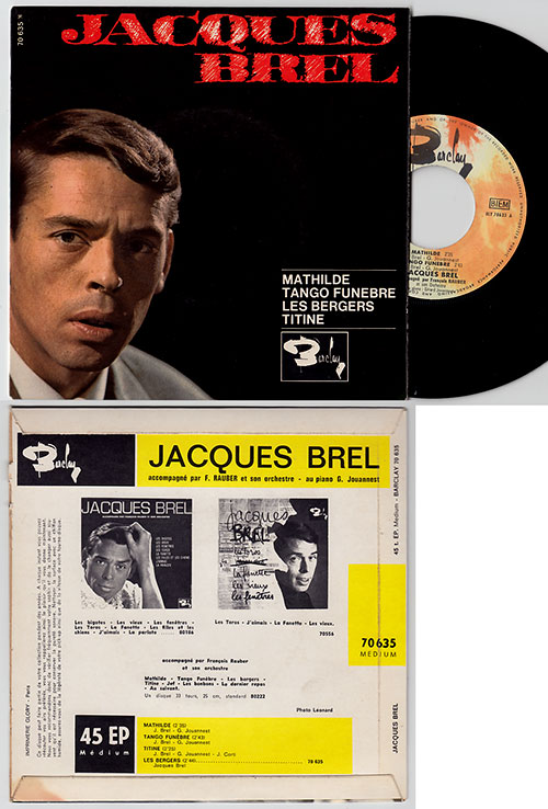 Jacques Brel : Mathilde, 7" EP, France, 1964 - 10 €