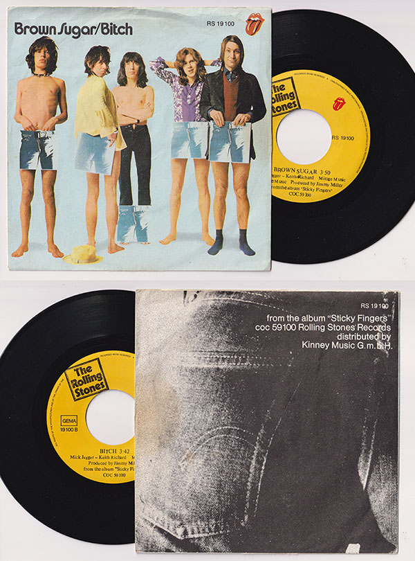 The Rolling Stones: Brown Sugar - RSR RS 19100, Germany 1971, 7" PS