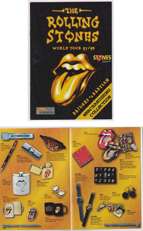 The Rolling Stones: World Tour 1997-1998 Merchandise Catalogue  - Rolling Stones, UK 1998, catalogue