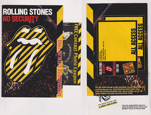 The Rolling Stones: No Security Merchandise Catalog 1999 - Stonesbazaar, USA 1999, booklet