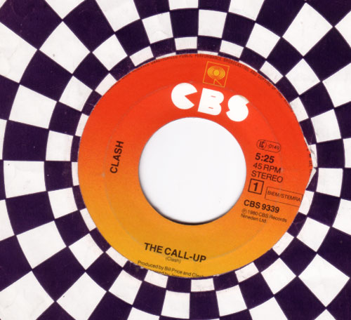 The Clash - The Call-Up - CBS A-9339  Holland 7" PS