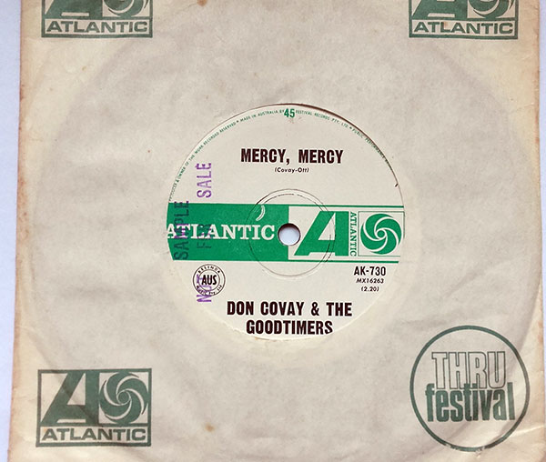 Don Covay and The Goodtimers : Mercy Mercy, 7" CS, Australia, 1964 - £ 51.6