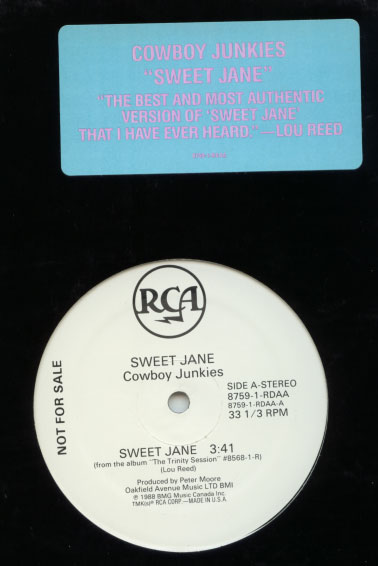 Cowboy Junkies (Lou Reed related) - Sweet Jane - RCA 8759-1-RDAA USA 12"