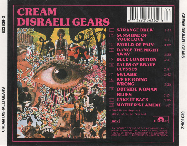 Cream - Disraeli Gears - Polydor 823 636-2 Canada CD