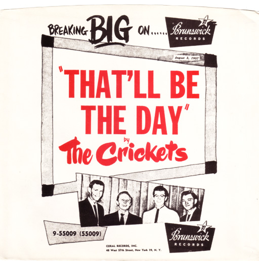 The Crickets : That'll Be the Day, 7" PS, USA - 10 €