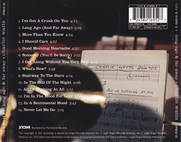 Charlie Watts: Long Ago & Far Away - Pointblank VPBCD 36, UK 1996, CD