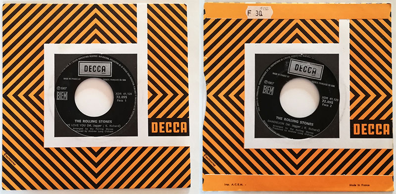 The Rolling Stones - We Love You - Decca 72.095 France 7" CS