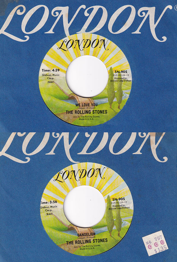 The Rolling Stones: We Love You - London 5N-905, USA 1978, 7" CS