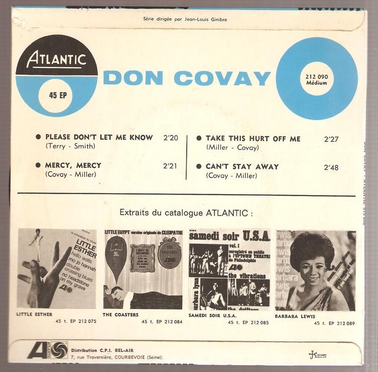 Don Covay - Please Don't Let Me Know - Atlantic 212090 France 7" EP