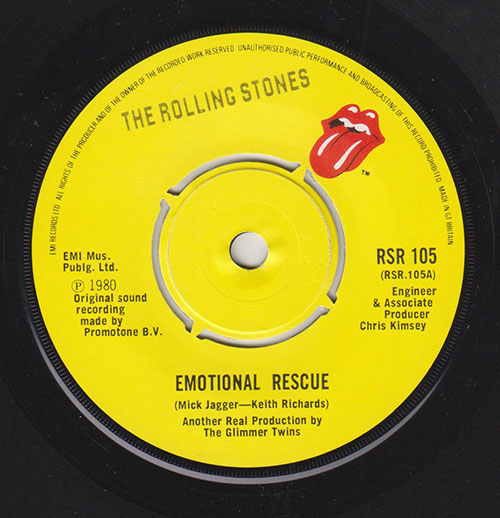The Rolling Stones - Emotional Rescue - EMI RSR 105 UK 7"
