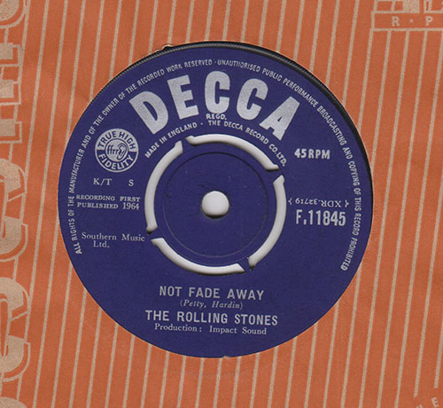 The Rolling Stones - Not Fade Away - Decca F.11845 UK 7" CS