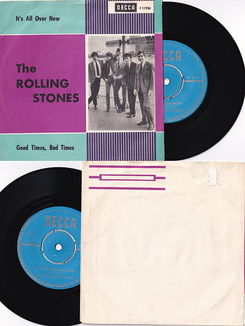 The Rolling Stones : It's All Over Now, 7" PS, Sweden, 1964 - $ 79.92