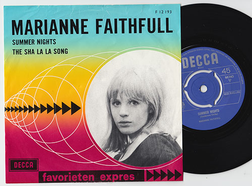 Marianne Faithfull : Summer Nights, 7" PS, Holland, 1965 - £ 18.92