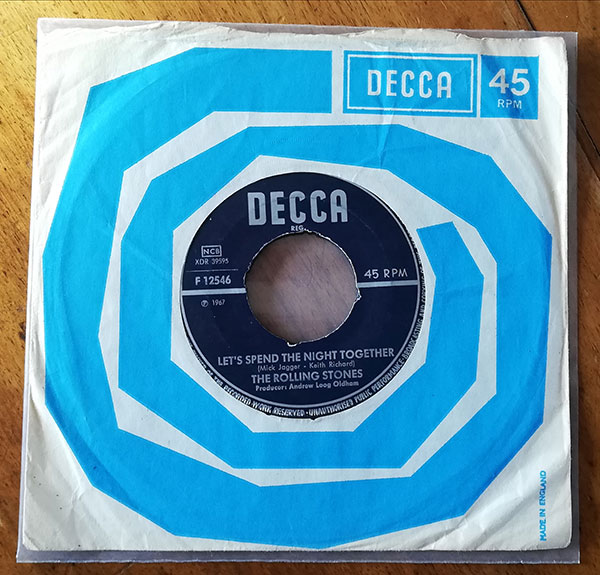 The Rolling Stones - Let's Spend The Night Together - Decca F 12546 Sweden 7" CS