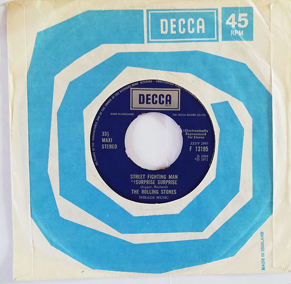 The Rolling Stones - Street Fighting Man / Surprise, Surprise - Decca F 13195 UK 7" EP