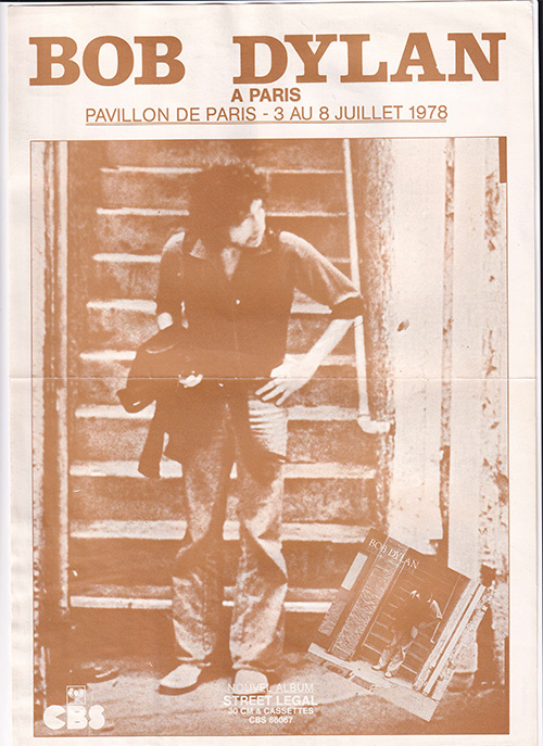 Bob Dylan : flyer Pavillon De Paris, France, 1978, flyer, France, 1978 - £ 21.5