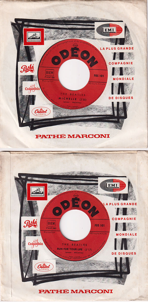 The Beatles: Michelle - Odeon FOS 101, France 1966, 7" CS