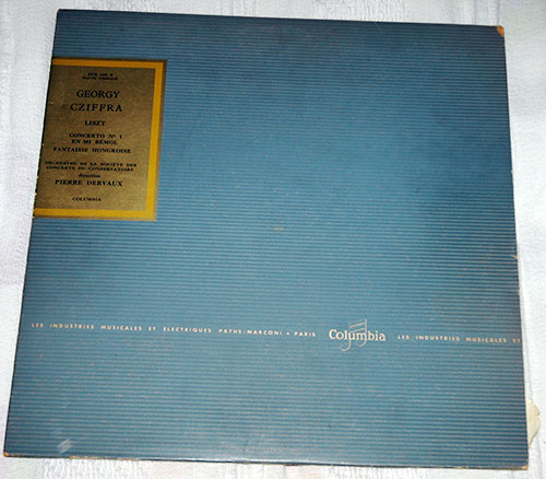 Georgy Cziffra / Liszt - CONCERTO N°1 EN MI BEMOL MAJEUR / FANTAISIE HONGROISE  - Columbia 33 FCX 640 France LP