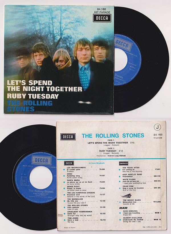 The Rolling Stones: Let's Spend The Night Together - Decca HP 84168, France 1973, 7" PS