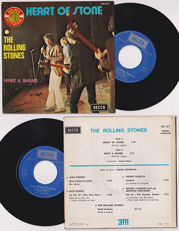 The Rolling Stones: Heart Of Stone - Decca GHP 86127, France 1975, 7" PS
