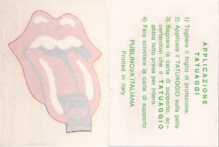 The Rolling Stones - Promo tattoo - 1982 Italian tour - Gilera  Italy tattoo