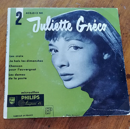 Juliette Gréco : Les croix, 7" EP, France, 1955 - 12 €