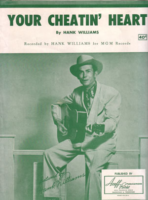 Hank Williams : Your Cheatin' Heart, sheet music, USA, 1952 - $ 5.4