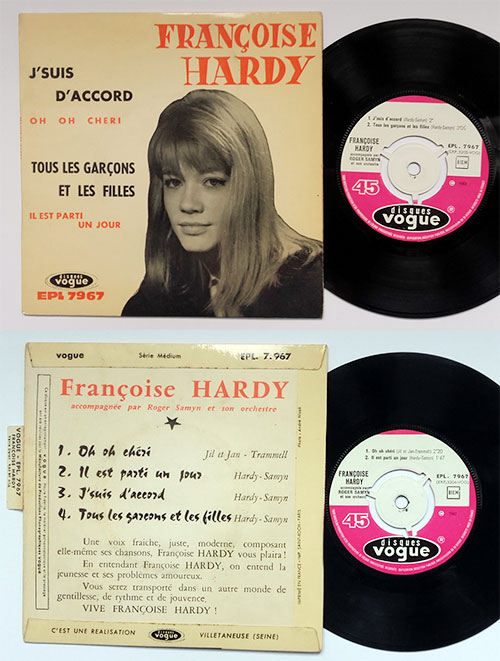 Françoise Hardy : J'suis D'accord, 7" EP, France, 1962 - 18 €