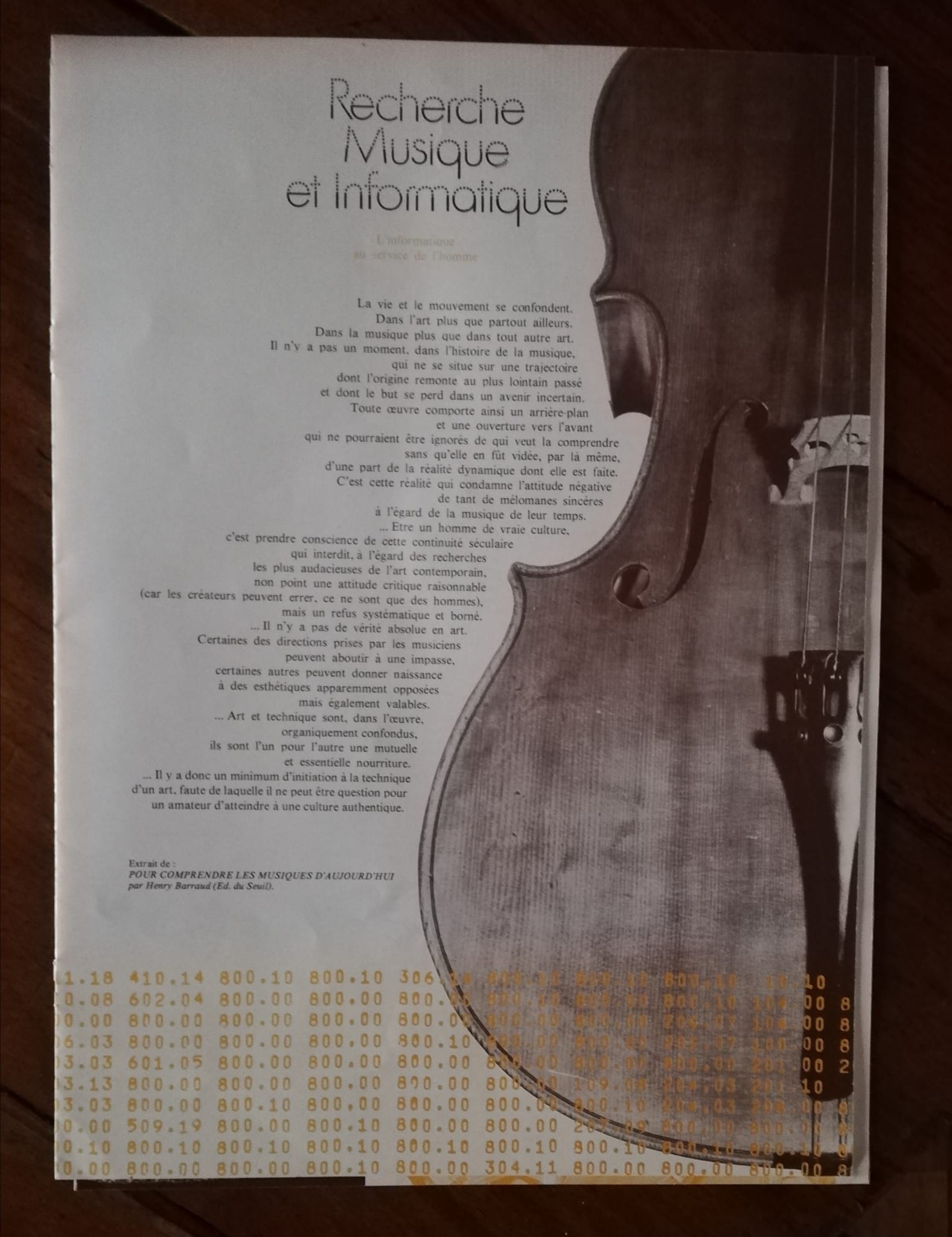 Pierre Barbaud : Recherche Musique et Informatique, 7" & mag, France, 1972 - 55 €
