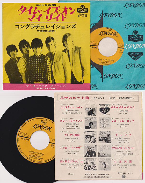 The Rolling Stones: Time Is On My Side - London HIT 427, Japan 1967, 7" PS