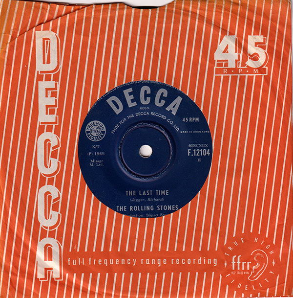 The Rolling Stones: The Last Time - Decca F.12104, Hong Kong 1965, 7" CS