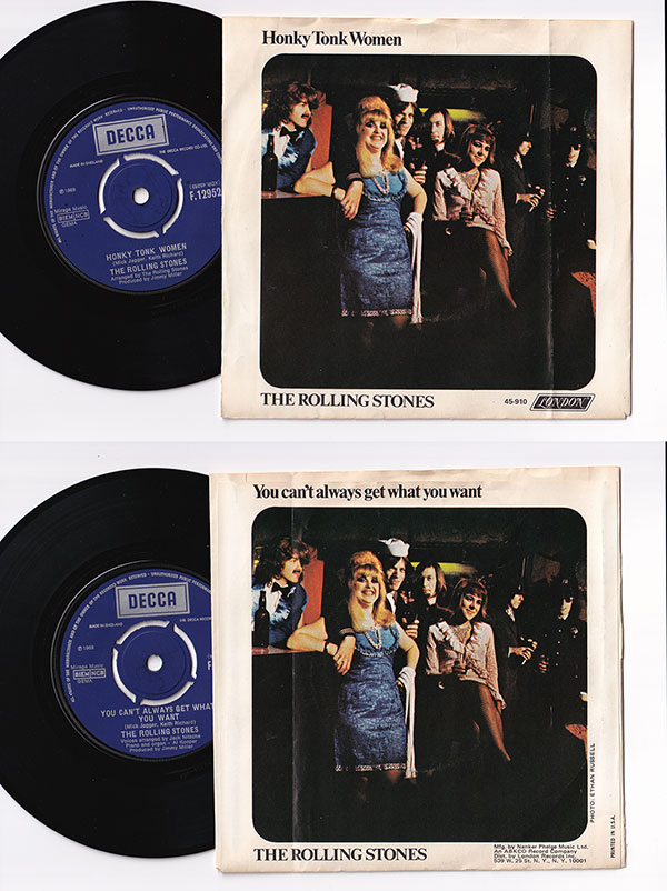 The Rolling Stones: Honky Tonk Women - Decca F.12952, UK 1969, 7" CS