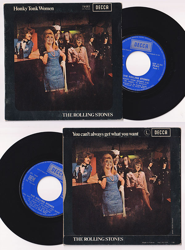 The Rolling Stones: Honky Tonk Women - Decca HP 79063, France 1971, 7" PS