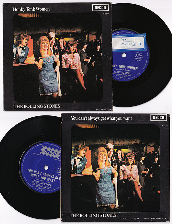 The Rolling Stones: Honky Tonk Women, 7" PS, Australia, 1969 - 41 €