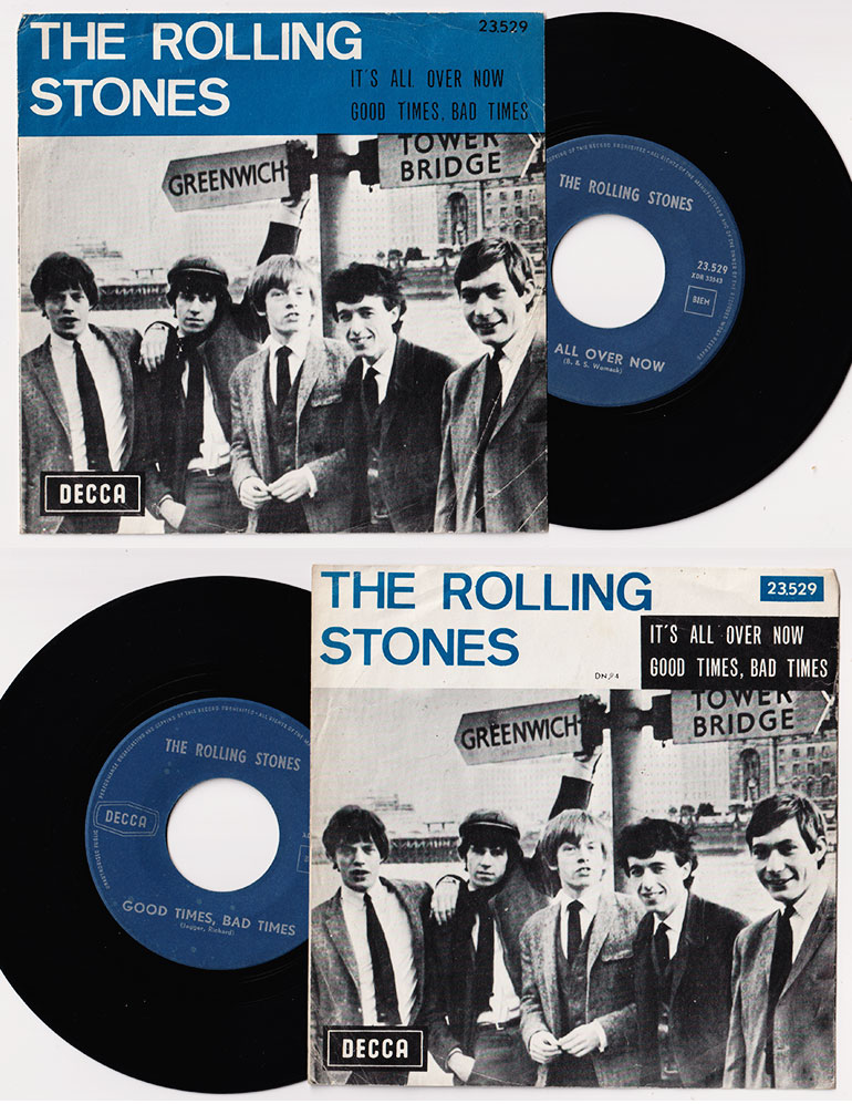 The Rolling Stones: It's All Over Now - Decca 23.529, Belgium 1964, 7" PS
