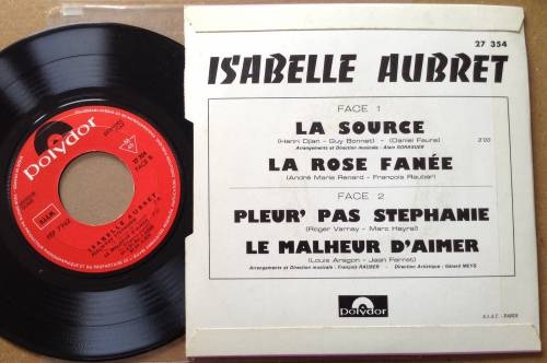 Isabelle Aubret - La Source + 3 (France Eurovision 1968) - Polydor 27.354 France 7" EP