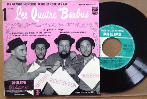 Les Quatre Barbus : 1ère série - La Pince à Linge +3, 7" EP, France, 1954 - $ 12.96