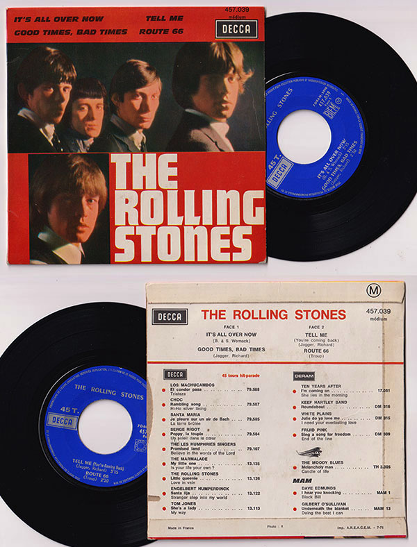 The Rolling Stones: It's All Over Now  - Decca 457.039, France 1971, 7" EP